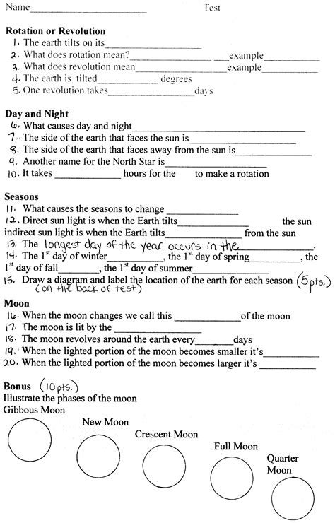 grade science worksheet constellations printable worksheets