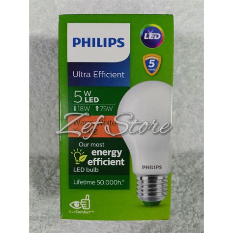 Jual [original] Philips Ultra Efficient Bohlam Lampu Led Bulb 5w 2700