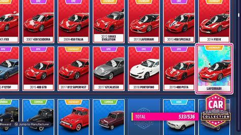 Forza Horizon 5 All Car Collection Rewards Forza Horizon 5