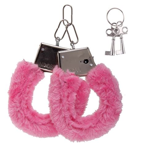 Metal Red Black Pink Fluffy Furry Handcuffs Fancy Dress Sexy Role Play