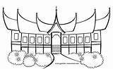Rumah Adat Mewarnai Hitam Gadang Minangkabau Inspirasi sketch template