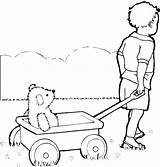 Coloring Pulling Wagon Pages Boy Kidprintables sketch template
