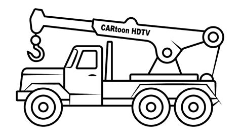 crane truck coloring pages video colors vehicles coloring video youtube