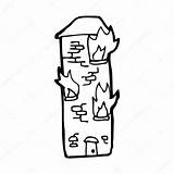 Burning Drawing House Building Lineartestpilot Cartoon Vector Stock Getdrawings sketch template