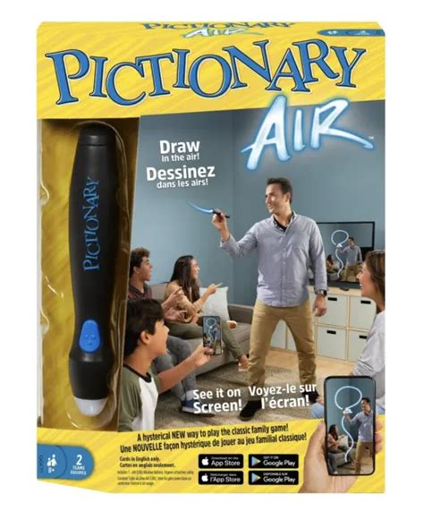 pictionary air family drawing game  light   clue cards