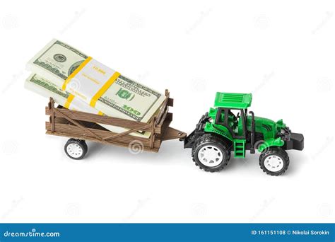 toy tractor  money stock photo image  logistic