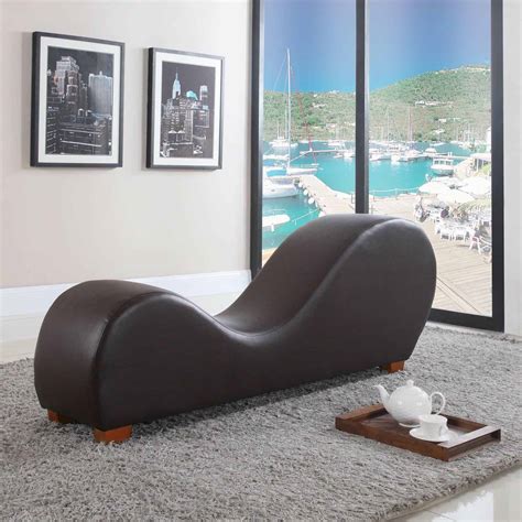 Bonded Leather Chaise Lounge Yoga Chair Affordable Modern Design