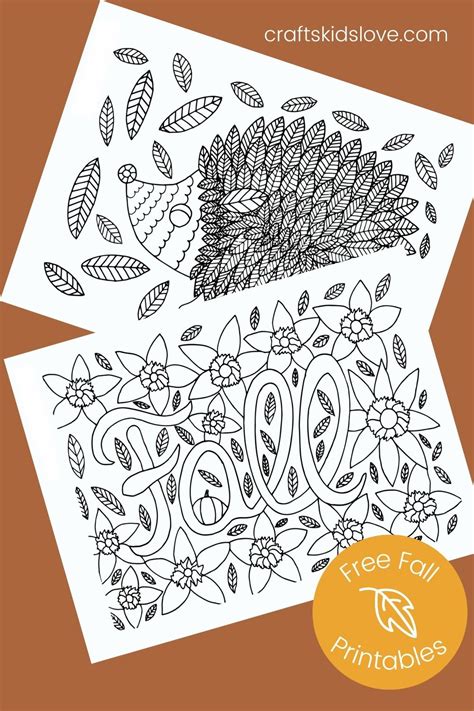 printable fall coloring pages crafts kids love