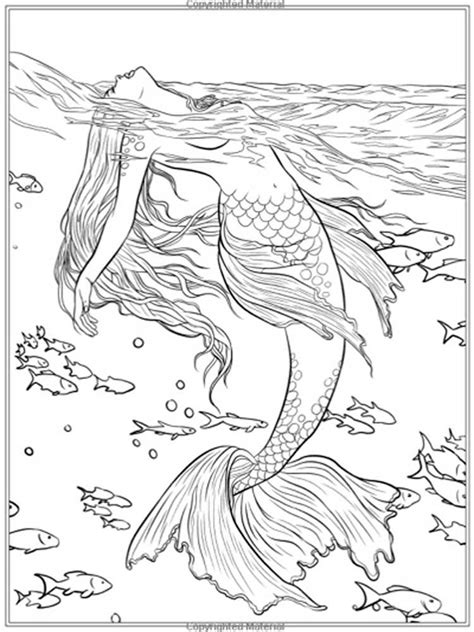 enchanted mermaid coloring pages  adults coloring pages