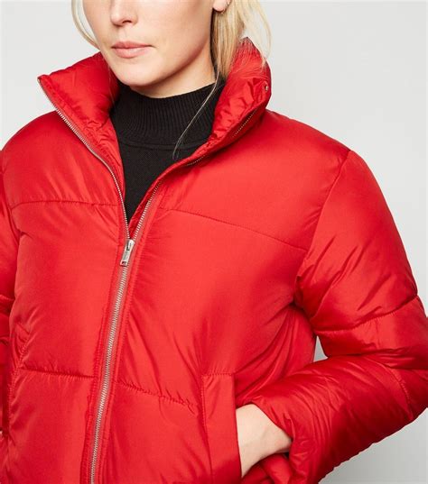 Women S Red Boxy Puffer Jacket Aa Sourcing Ltd