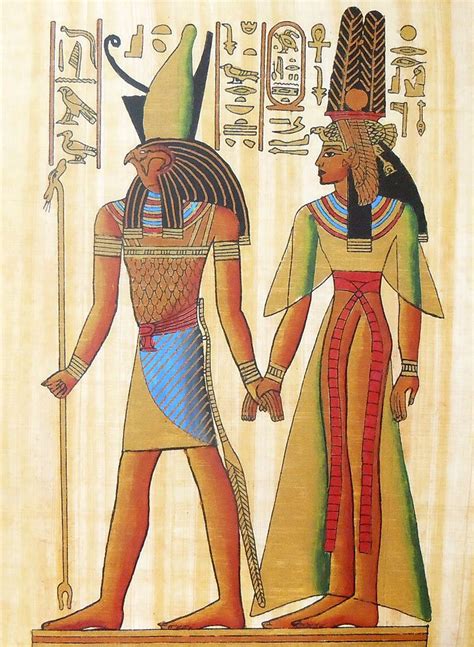 God Horus Holding Hand Of Queen Nefertiti Poster 7 5 X