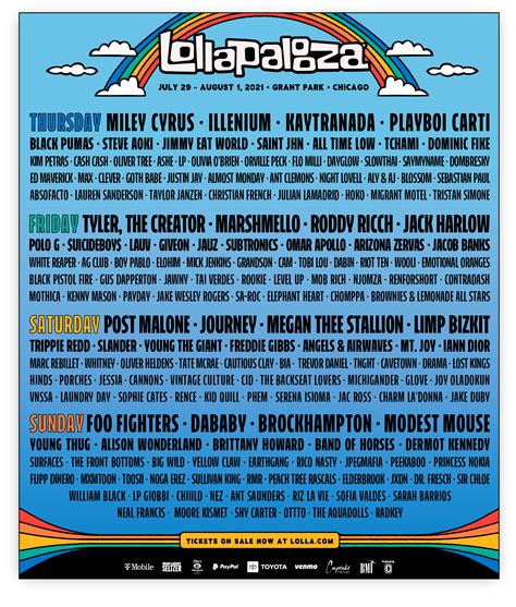 Lollapalooza 2021 Daily Lineup Is Here Loud Hailer Magazine