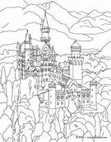 Coloring Neuschwanstein Castle Adult Sheets Books sketch template