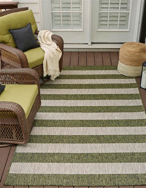 green    outdoor striped rug outdoorrugscom