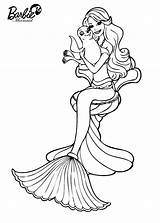 Barbie Mermaid Coloring Pages Seal Kids sketch template