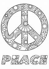 Peace Coloring Symbol Flowers Pages Color Stress Adult Anti Mandala Sign Printable Text Inside Signs Sheets Zen Flower Adults Template sketch template