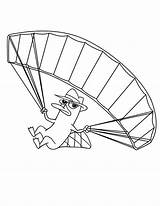 Parachute Coloring Pages Popular Phineas Perry sketch template