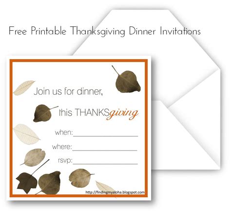 finding  aloha   thanksgiving invitations printable