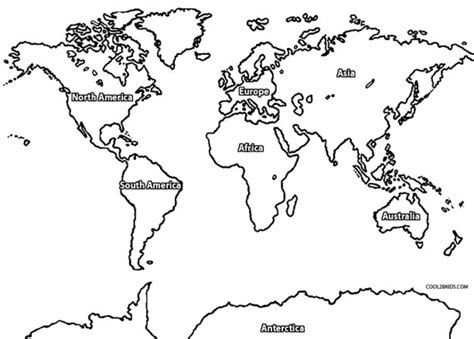 easy printable world map coloring pages  children laxx