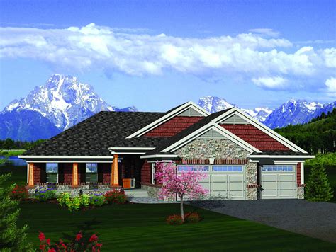 craftsman ranch  sunroom ah architectural designs house plans