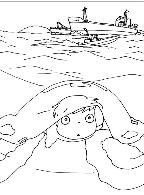 ponyo coloring pages  printable coloring pages  kids