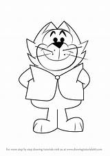 Cat Benny Draw Drawing Cartoon Step Getdrawings Learn sketch template