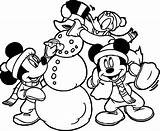 Winter Mickey Minnie Coloring Donald Wecoloringpage sketch template