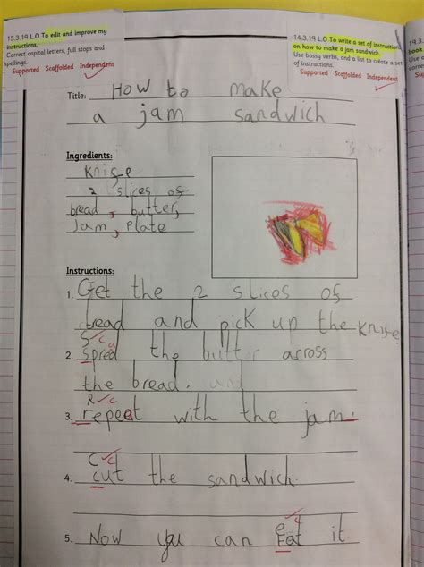 fabulous instruction writing dunn street primary school