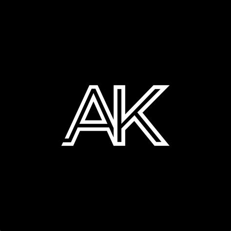 ak monogram initial capital letter design modern template