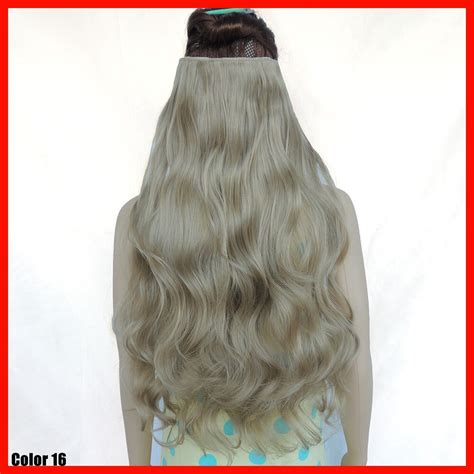 Clip In Hair Extensions Ash Blonde Curly Extencions Piece 24 Inches