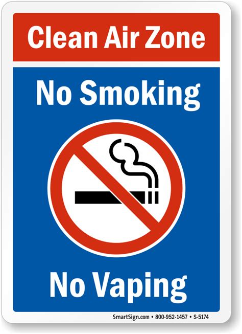 Clean Air Zone No Smoking No Vaping Sign With Graphic