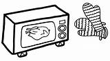 Microwave Oven Coloring Drawing Clipart Clipartmag Pages sketch template