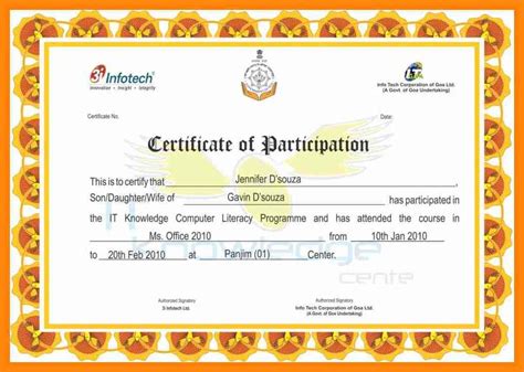 certificate format certificates templates