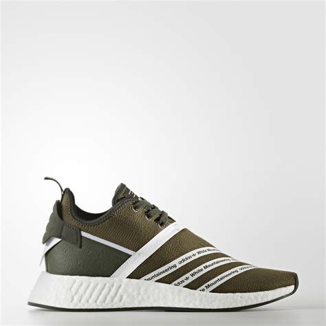 adidas  white mountaineering nmdr primeknit trace olive footwear white cg