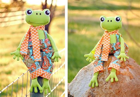 frog pattern stuffed frog  sewing pattern fergus  frog etsy