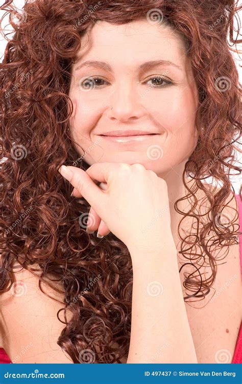 beautiful woman  lovely smile stock image image  caucasian curls