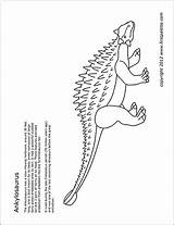 Cretaceous Printable Dinosaur Dinosaurs Coloring Ankylosaurus Firstpalette Pages Color Paper Rex Template sketch template