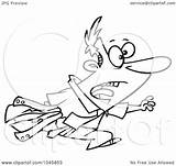 Outline Businessman Chasing Toonaday Royalty Illustration Cartoon Rf Clip 2021 sketch template