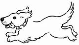 Dog Line Clipart Running Coloring Draw Library Happy sketch template
