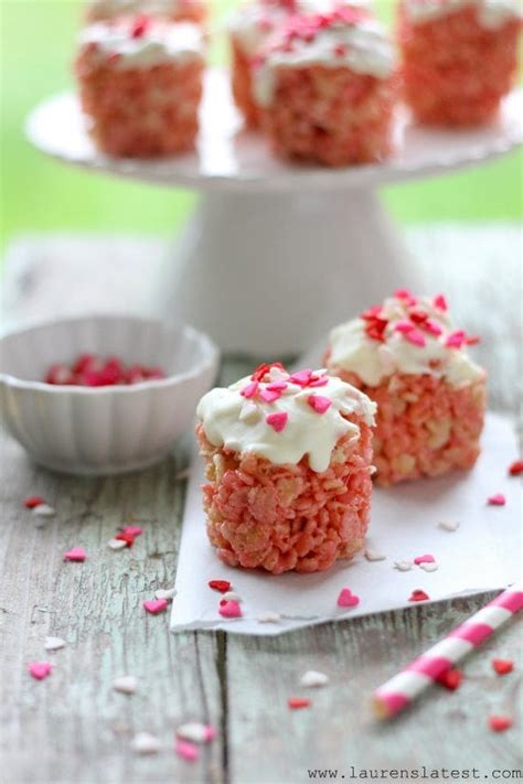 strawberry rice krispie cakes for valentine s day lauren s latest