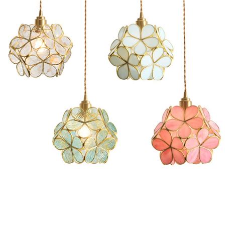 glass flower pendant light