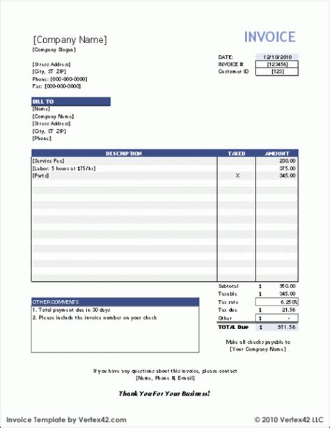 invoice template  microsoft excel microsoft office invoice format