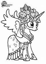 Coloring Pony Little Princess Pages Luna Popular Kids sketch template