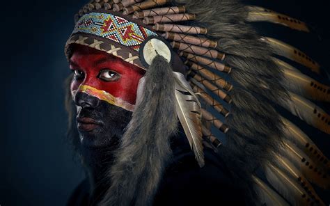 Painted Face Apache Colour Man Hd Wallpaper