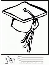 Graduation Coloring Hats Pages sketch template