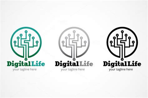 digital life logo templates  creative market