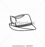 Tirol Coloring Designlooter Oktoberfest Isolated Outline Hat Illustration Background Style sketch template