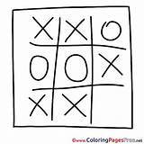 Tac Tic Toe Sheet Colouring Coloring Pages Title sketch template