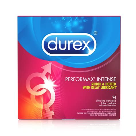 Durex Performax Intense Condoms Ultra Fine Ribbed Dotted With Delay