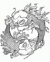 Koi Coy Kleurplaten Yin Geisha Coloringhome sketch template